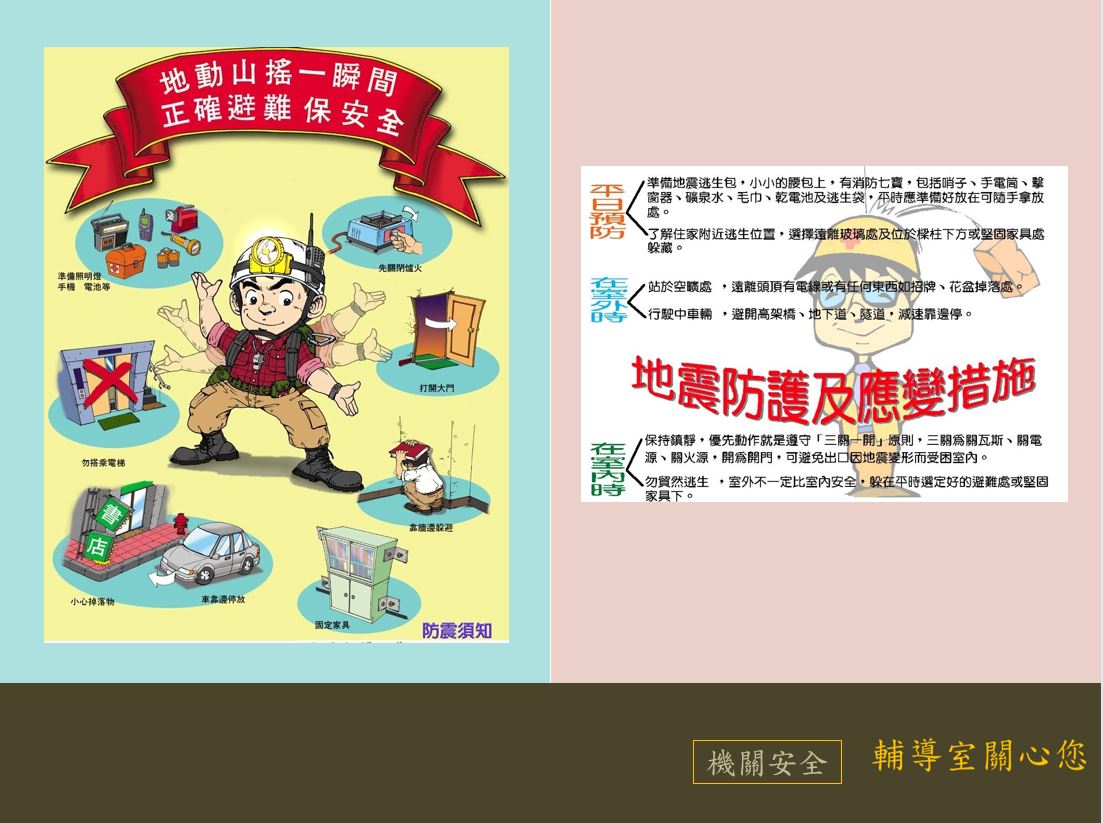 地動山搖一瞬間，正確避難保安全
