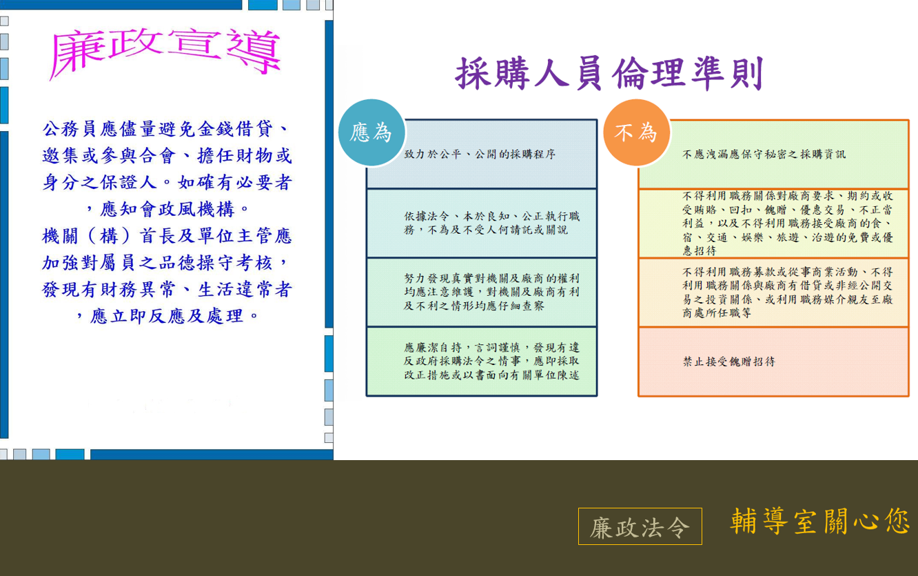 採購人員倫理準則宣導